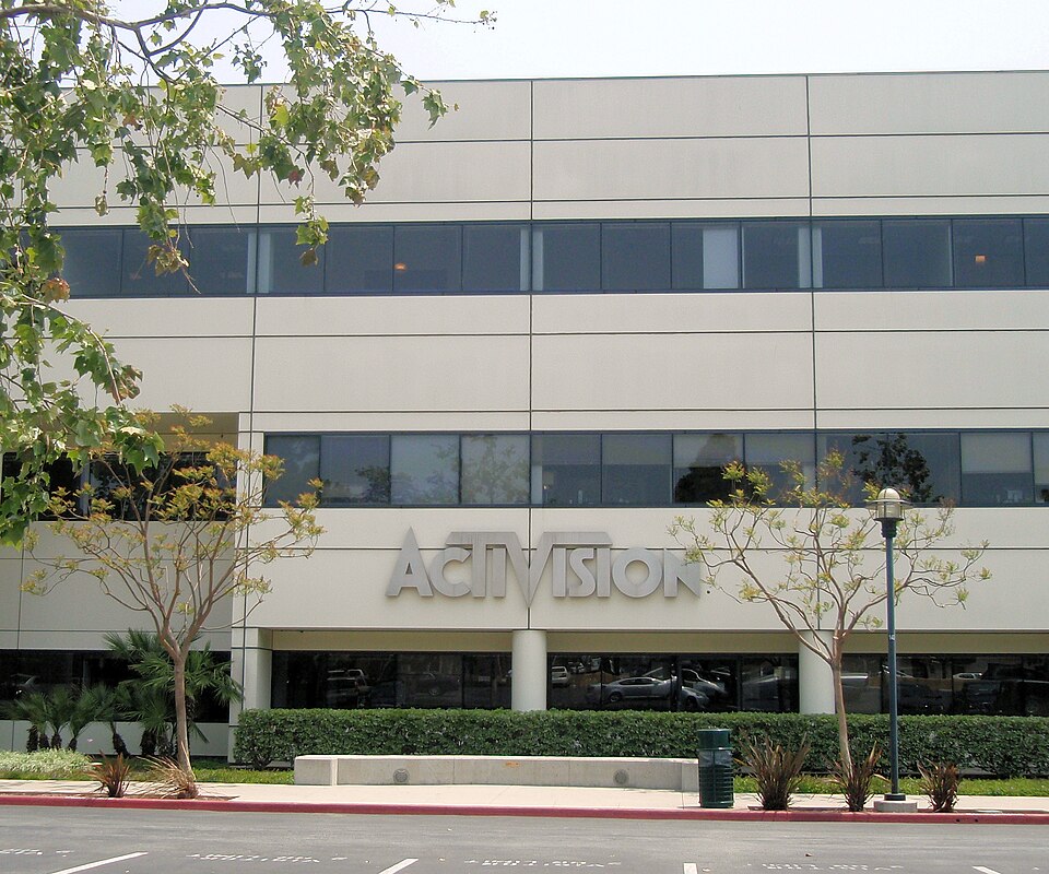A multi-story office building housing Activision's headquarters in Santa Monica|