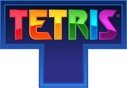 The word Tetris rendered in colored block letters|