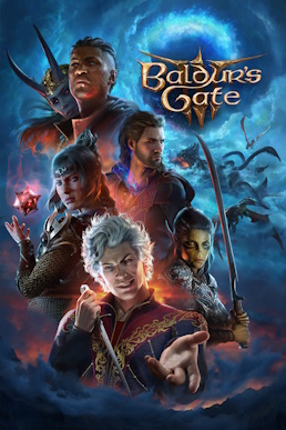 Box art for Baldur's Gate 3 showing the game's title and characters