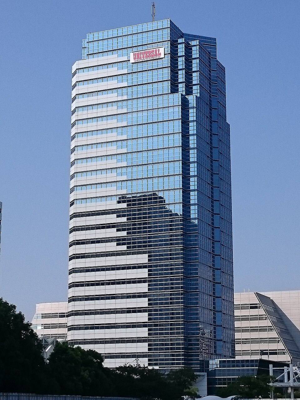 A modern office tower in Ariake, Tokyo.