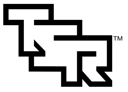 The letters TSR in a stylized company logo