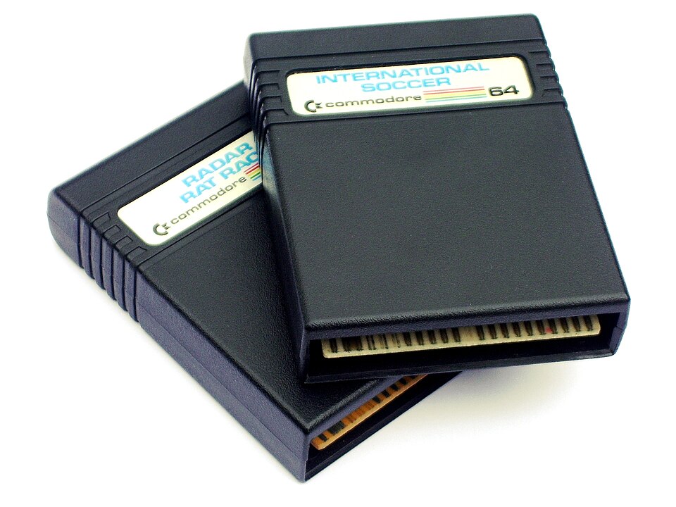 Two Commodore 64 game cartridges.
