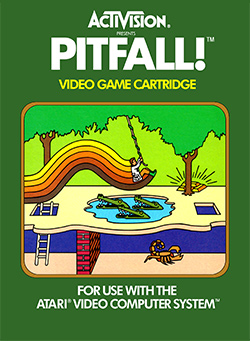 Cover artwork showing Pitfall Harry running through a jungle.