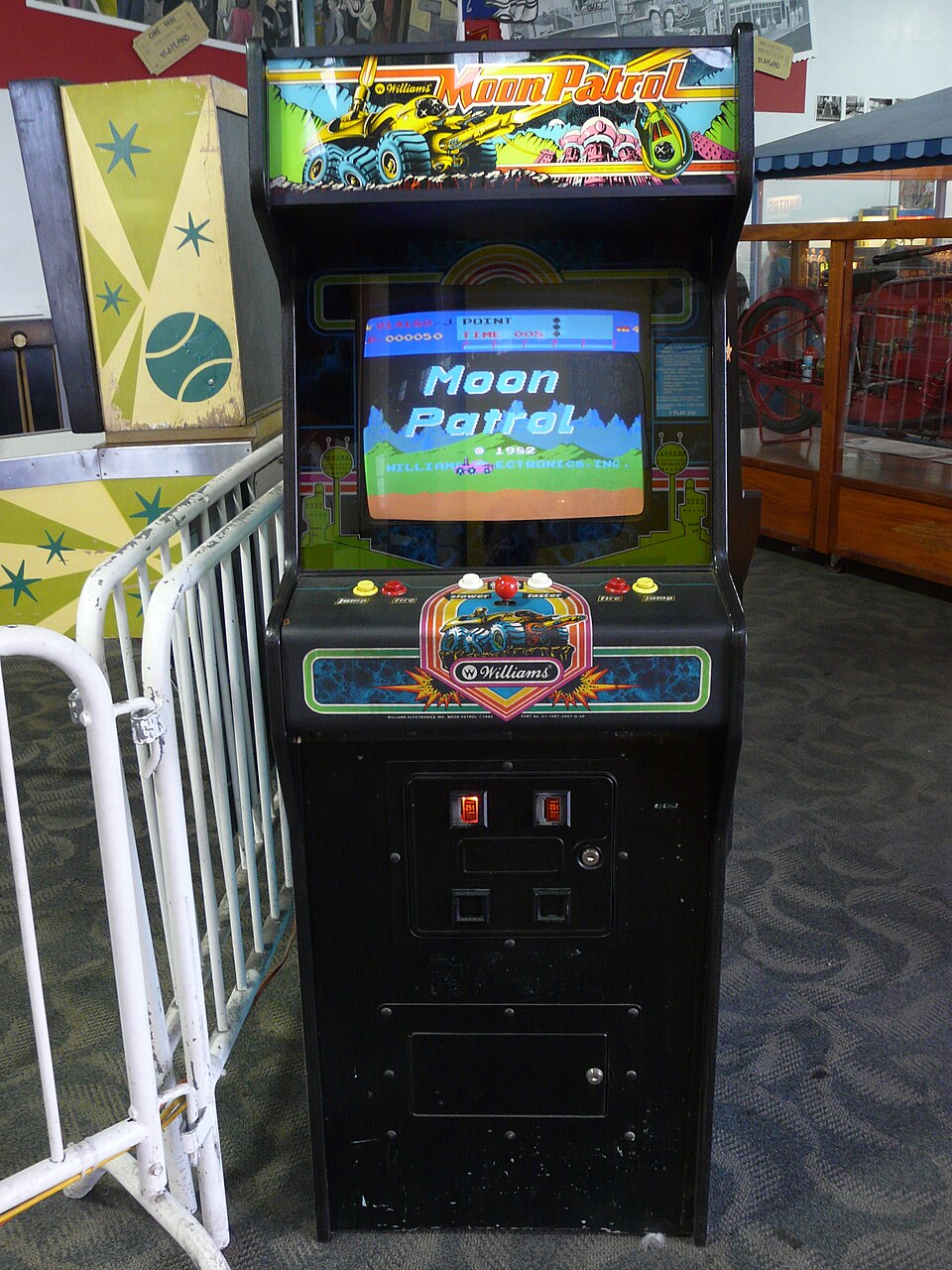"Moon Patrol", an arcade game.