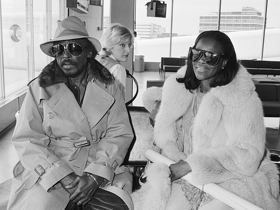 Miles Davis and Cicely Tyson at an airport|