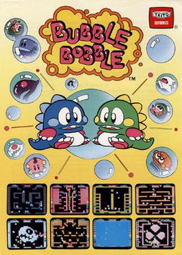 Cover art showing the twin Bubble Dragons of Taito's Bubble Bobble