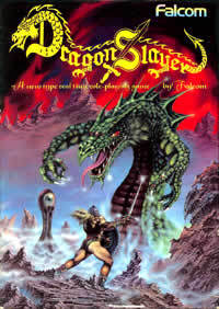 Box art depicting a warrior and a dragon for Nihon Falcom's Dragon Slayer